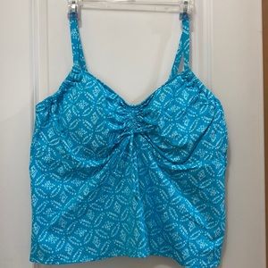 Woman’s Land’s End, Swim Tankini, size 20W DD, blue and white.